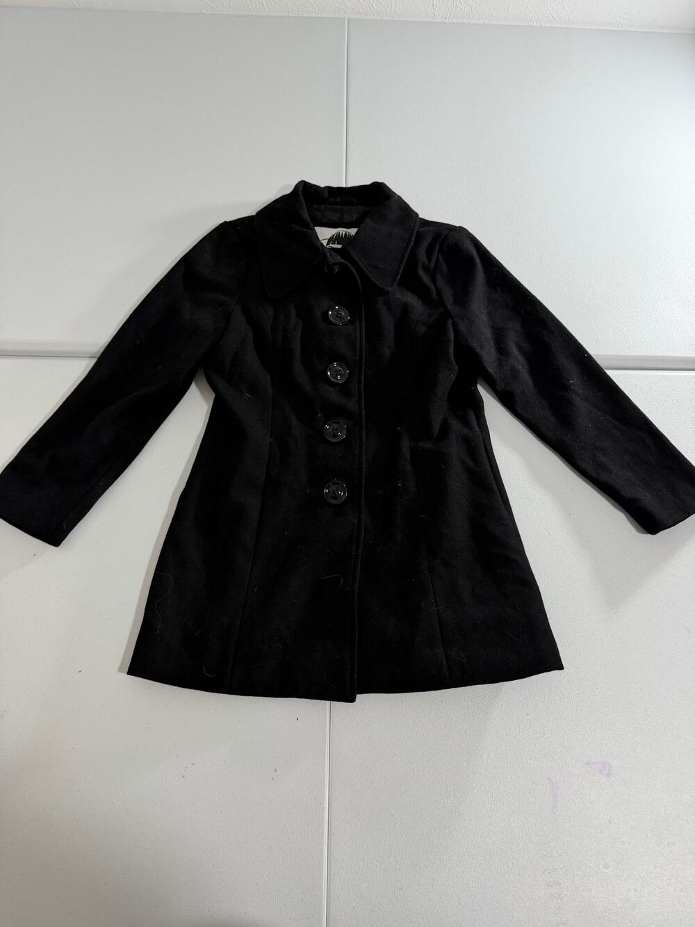 Sugarfly Women's Black Wool Blend Peacoat Button Front Sz XL Coat